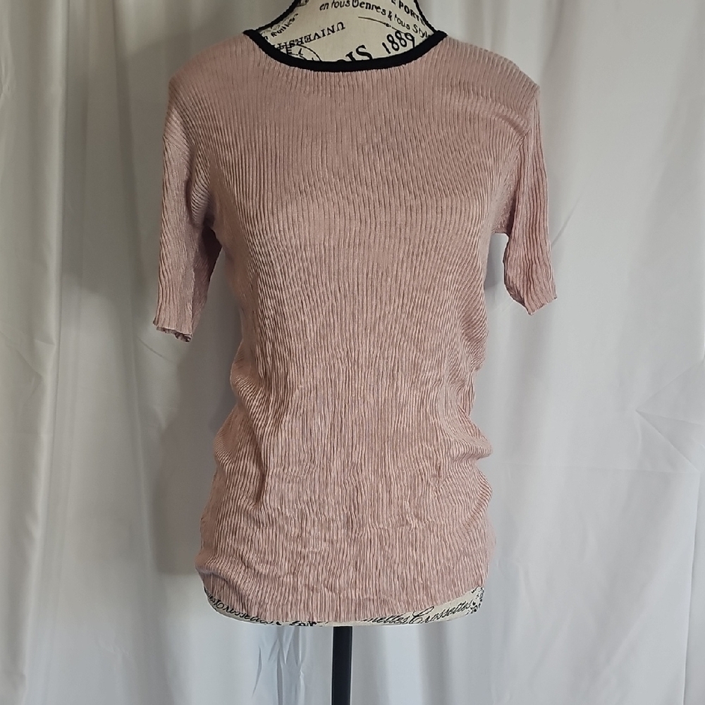 POL Pink Ribbed Top